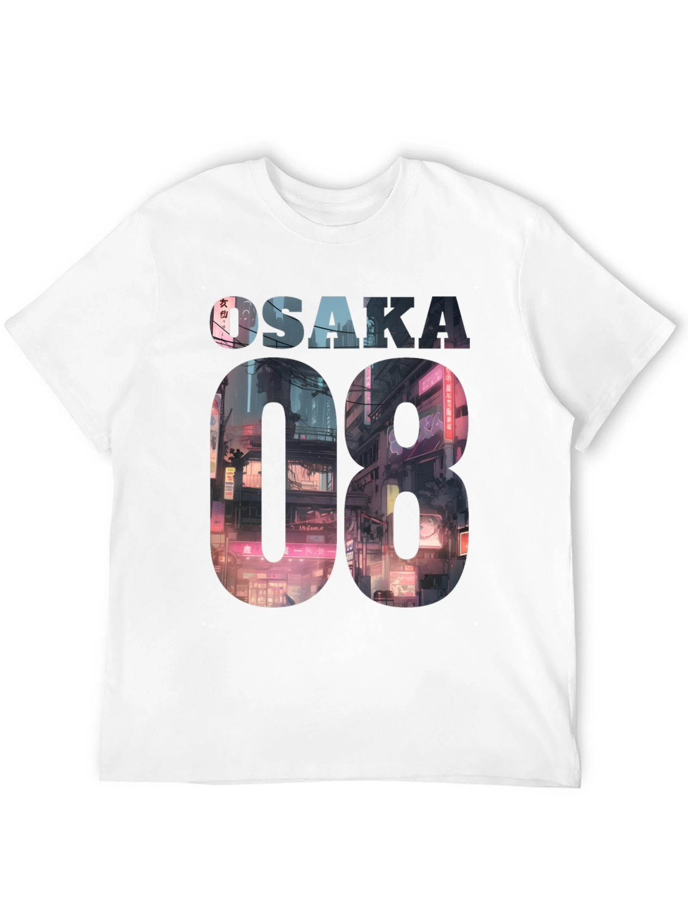 Osaka 08 Cityscape Graphic Tee - Black