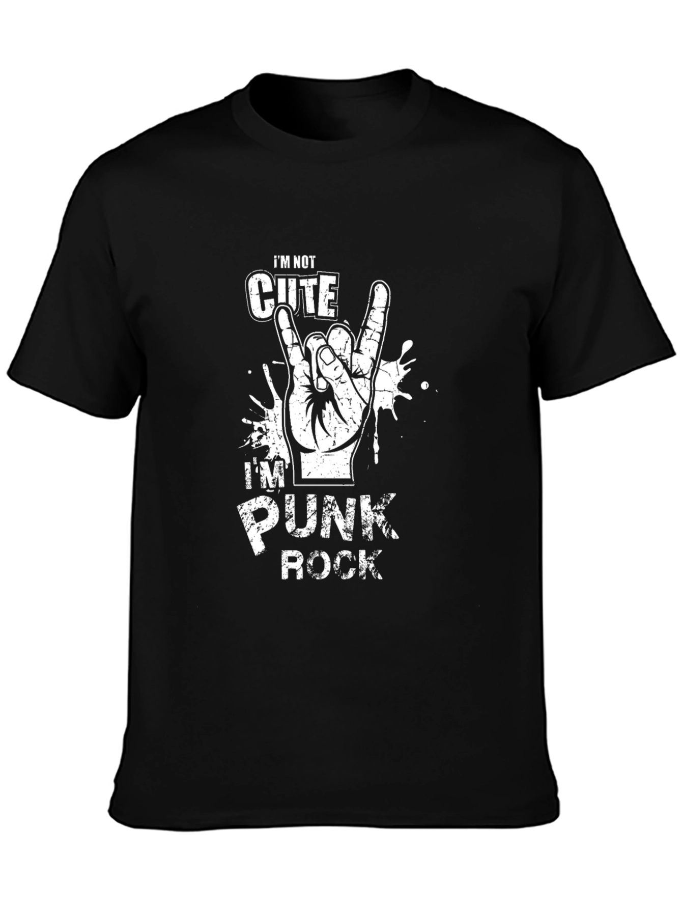 Im Not Cute Im Punk Rock Black T-Shirt