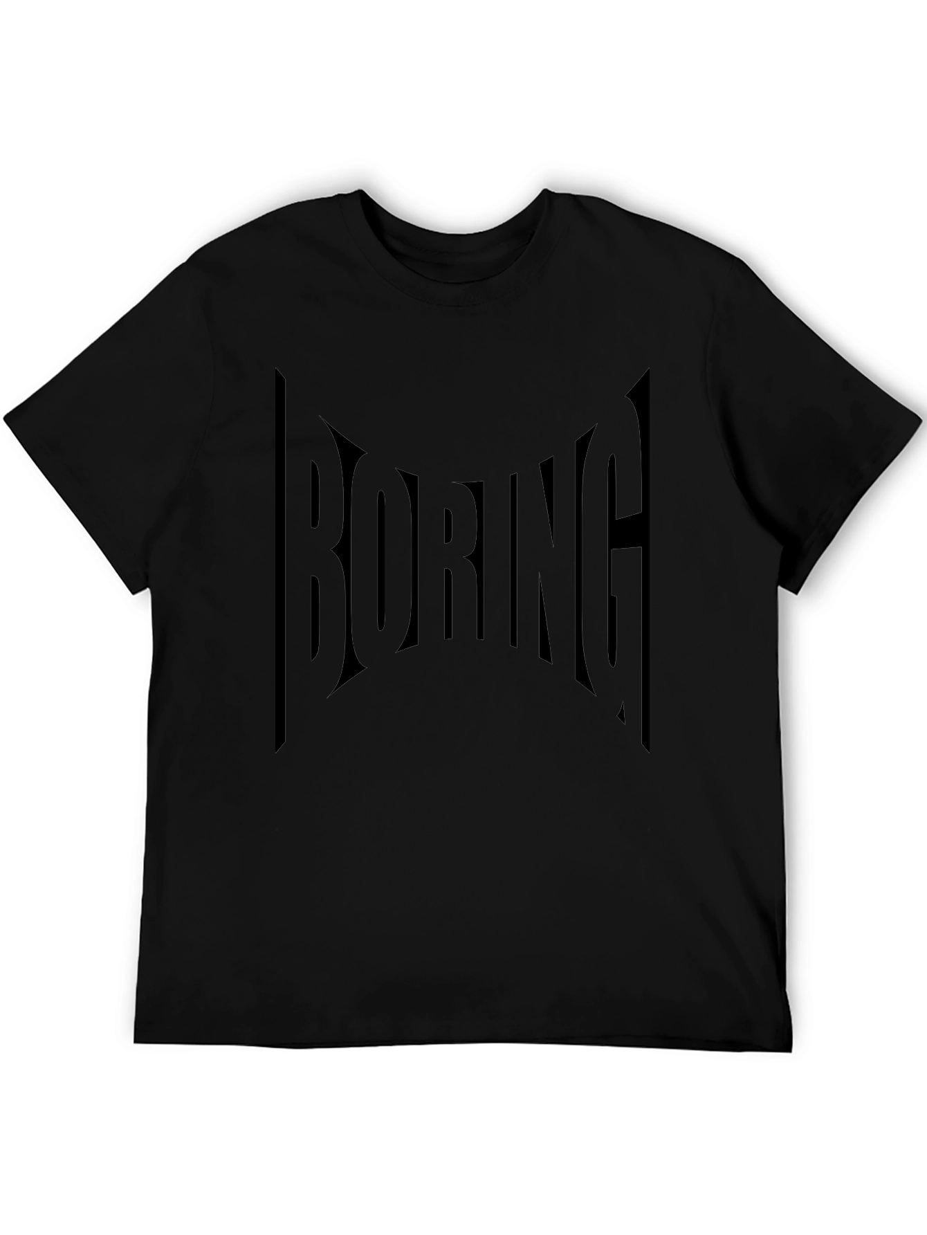 Boring Graphic Tee - Black Casual T-Shirt