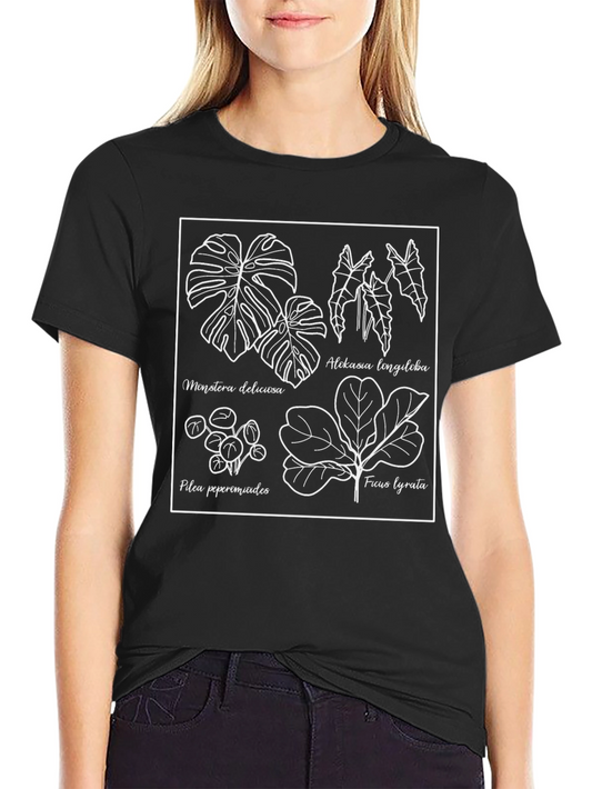 Botanical Print Tee - Black Graphic T-Shirt