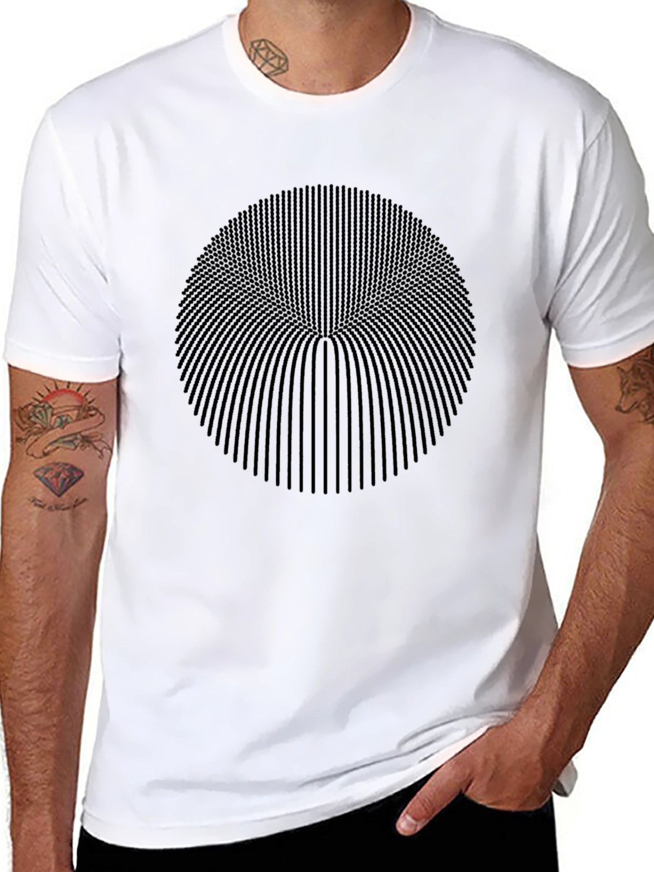 Abstract Black Circle Graphic Tee
