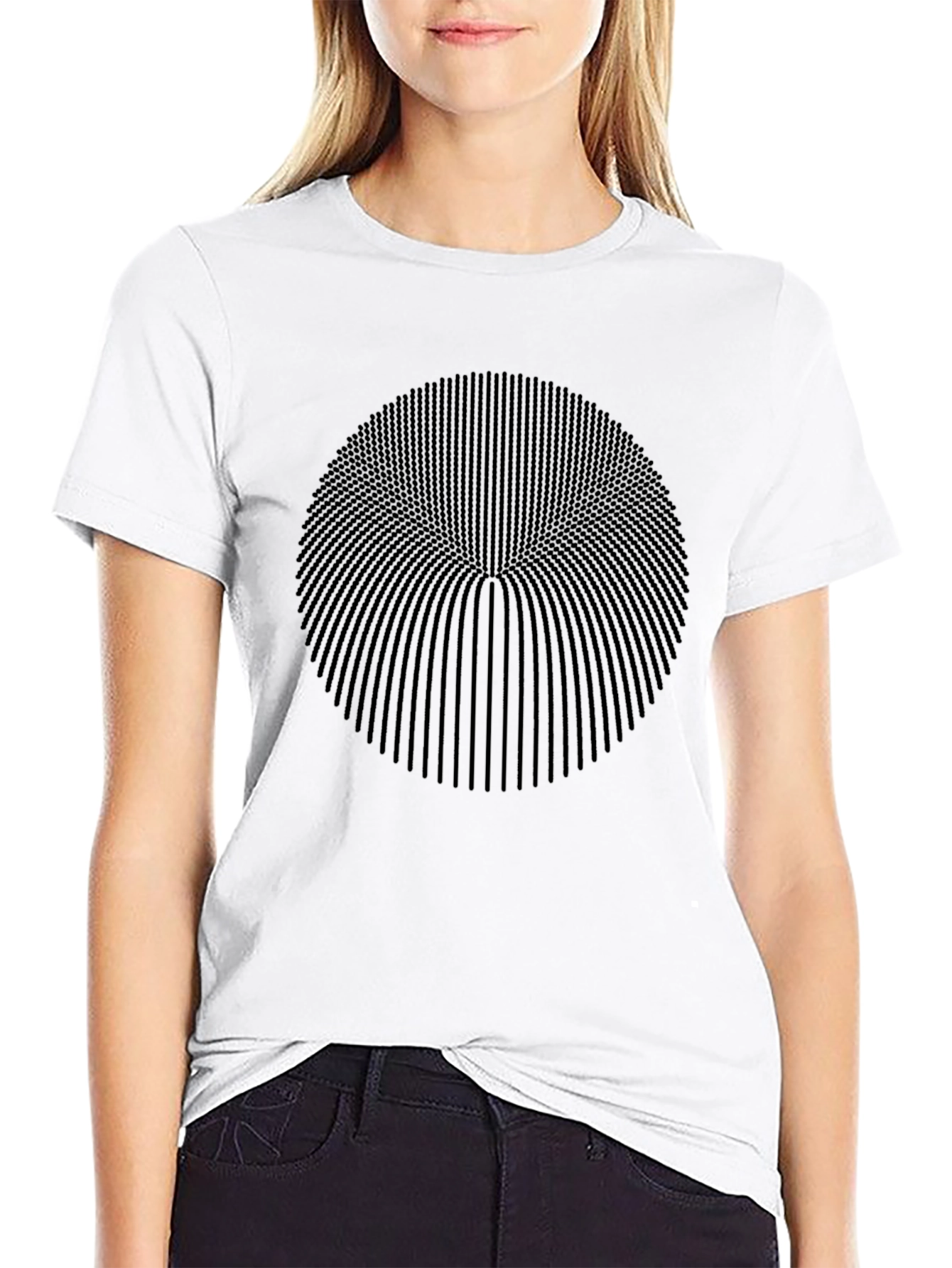 Abstract Black Circle Graphic Tee