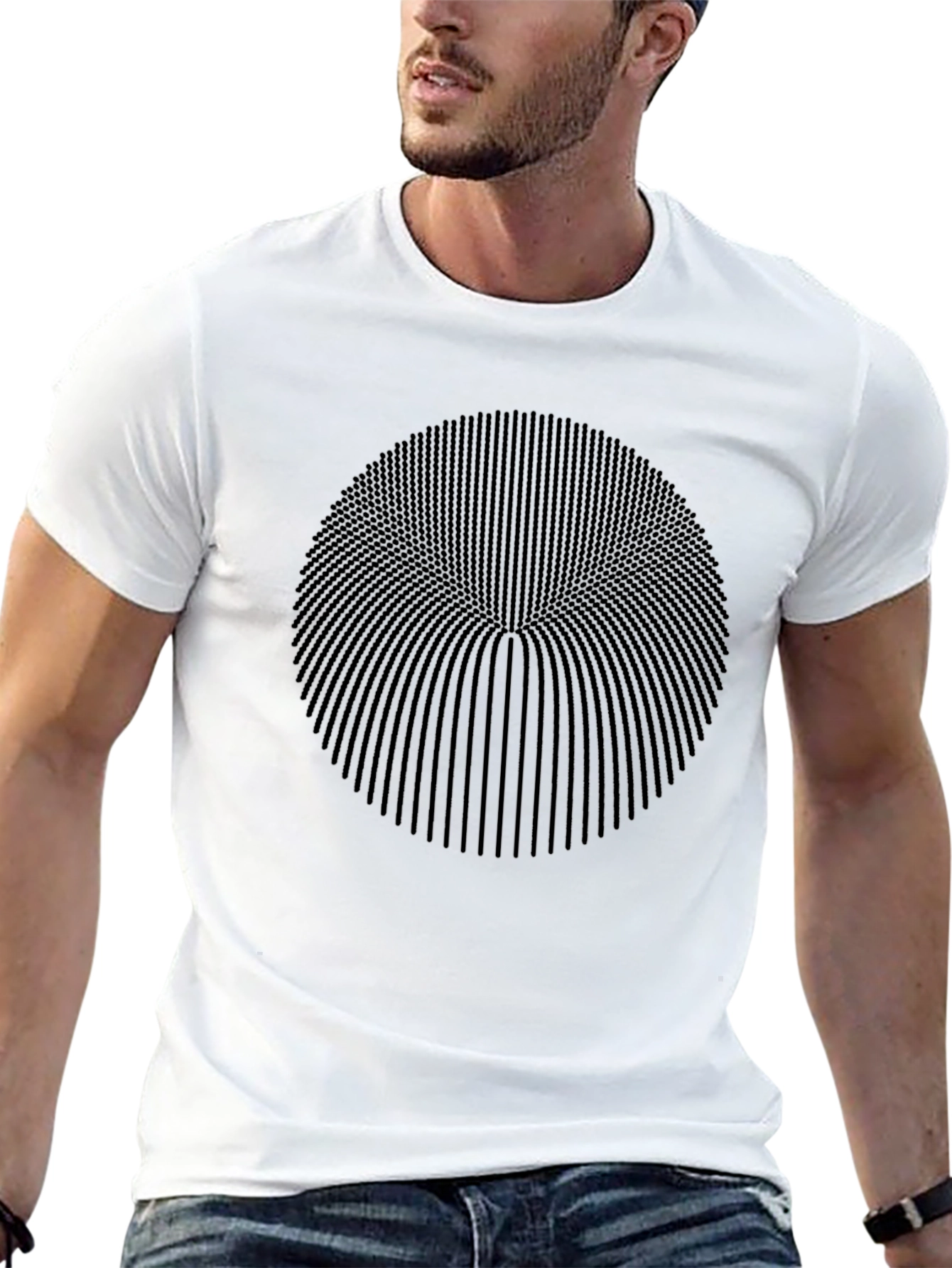 Abstract Black Circle Graphic Tee