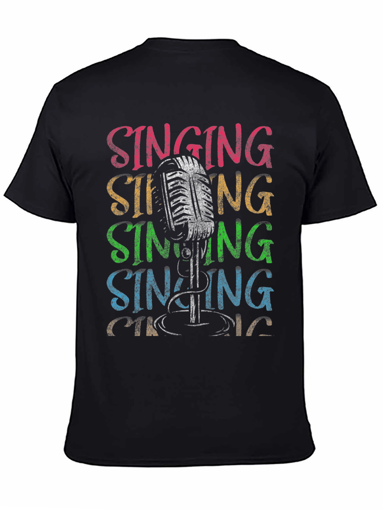 Singing Microphone Graphic Tee - Retro Style