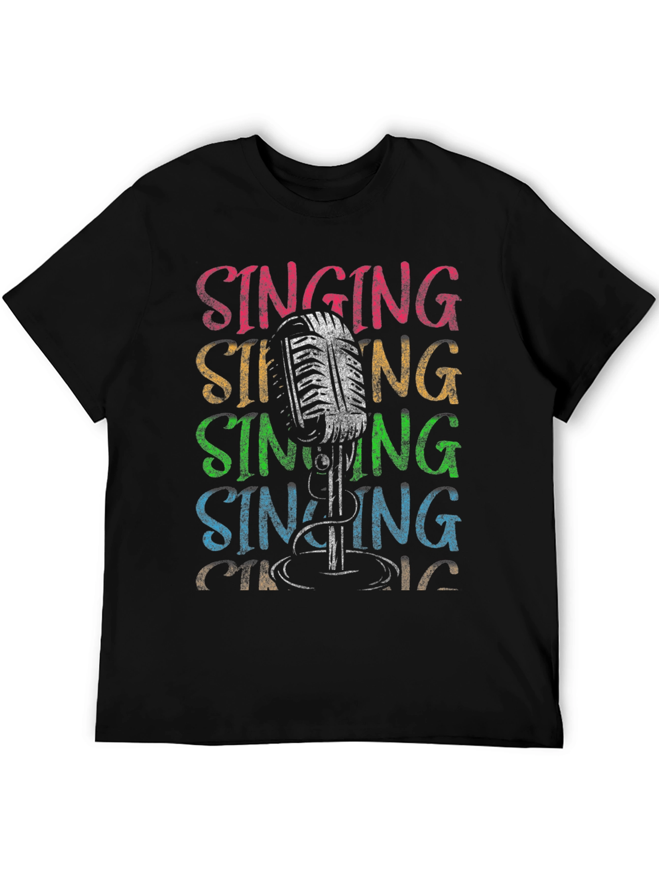 Singing Microphone Graphic Tee - Retro Style