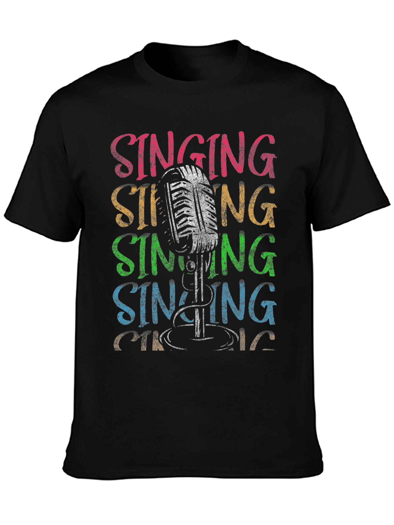 Singing Microphone Graphic Tee - Retro Style