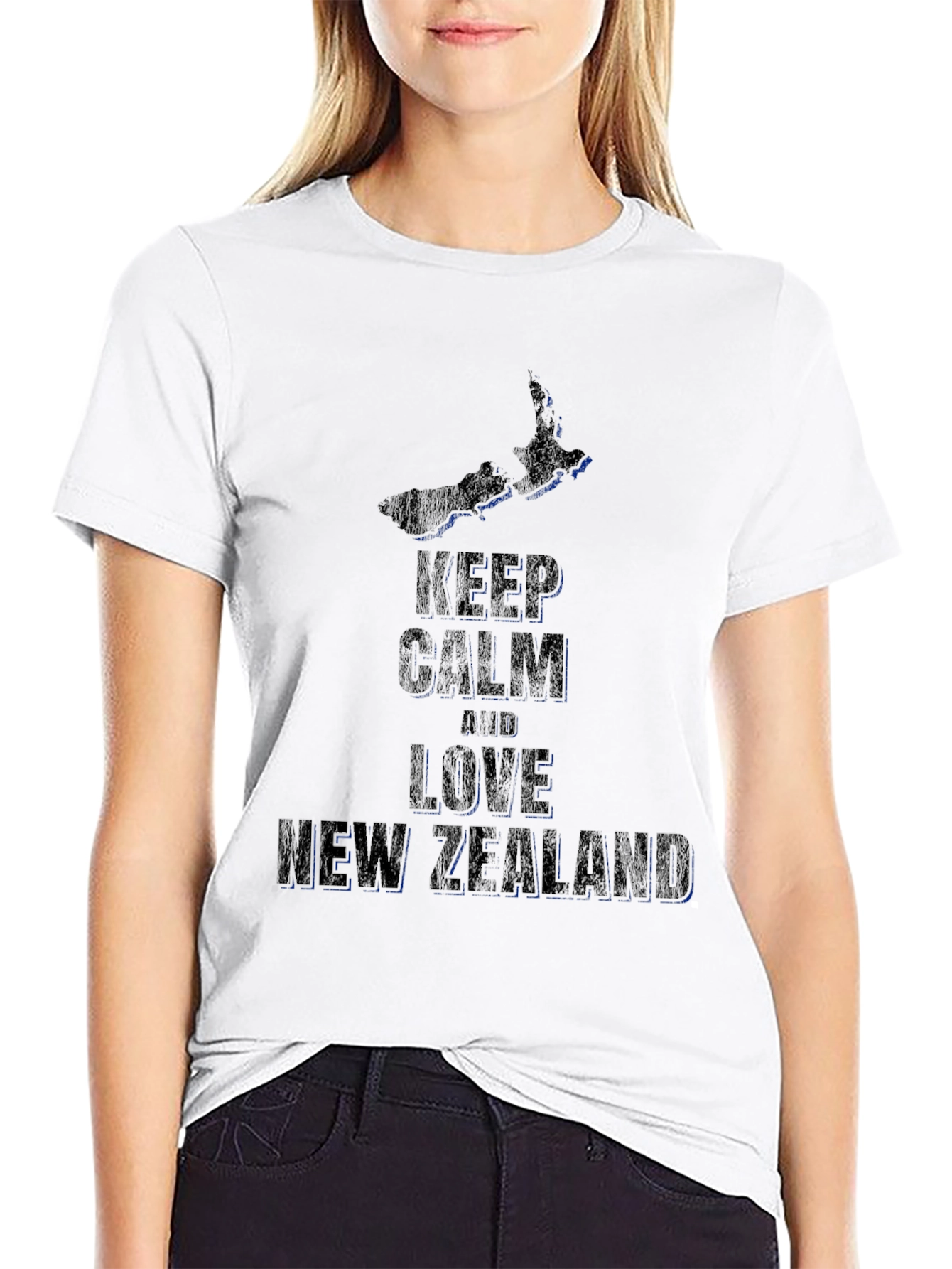 Keep Calm and Love New Zealand Black T-Shirt
