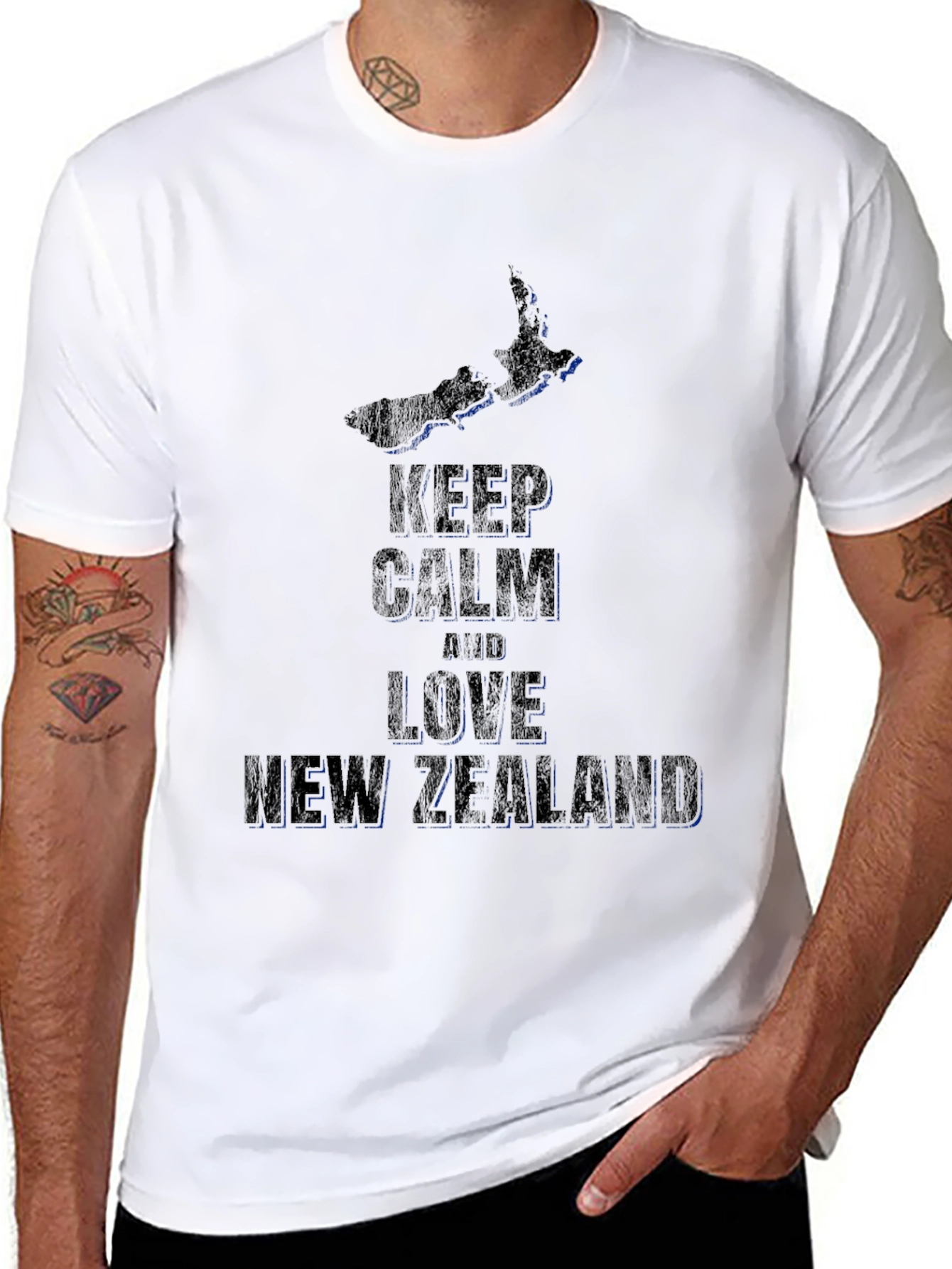 Keep Calm and Love New Zealand Black T-Shirt