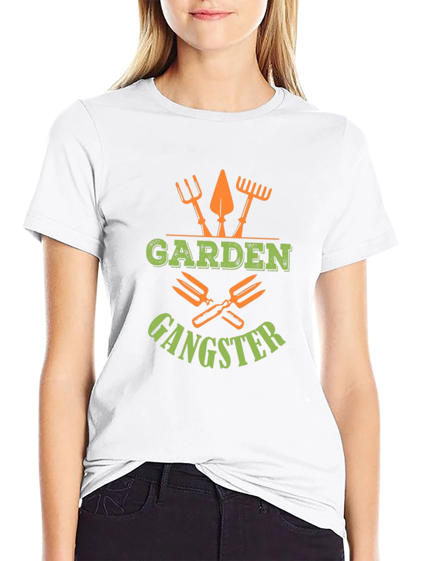 Garden Gangster Graphic Tee - Black Cotton T-Shirt