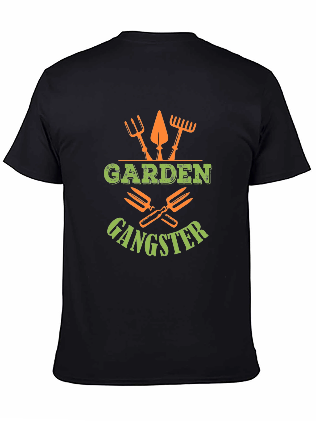Garden Gangster Graphic Tee - Black Cotton T-Shirt