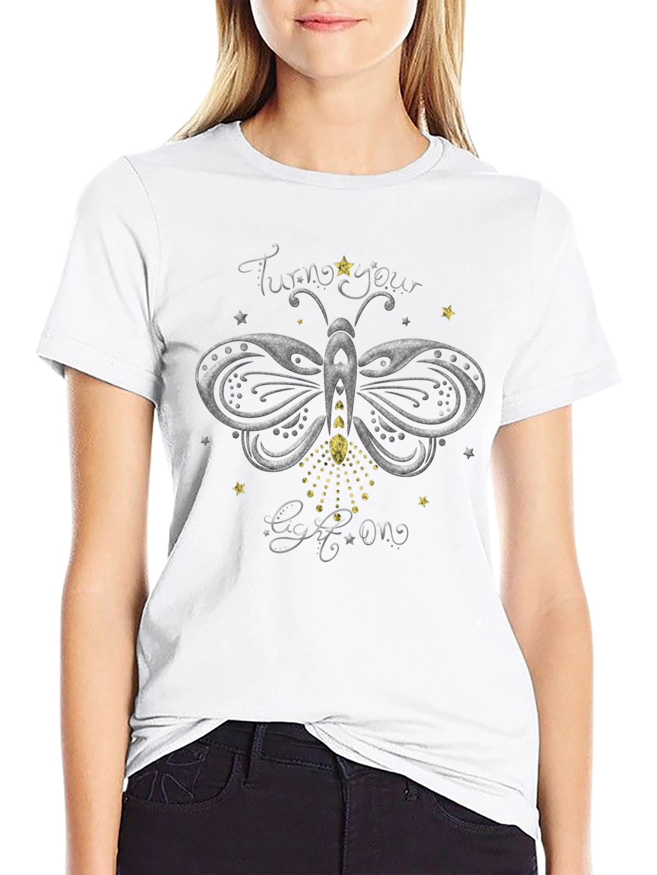 Butterfly Light T-Shirt - Turn Your Light On Tee