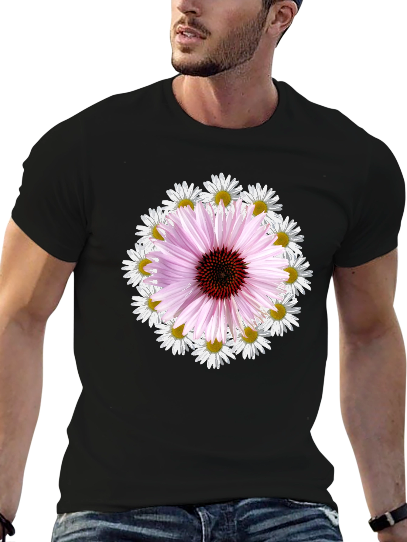 Floral Echinacea & Daisy Graphic Tee