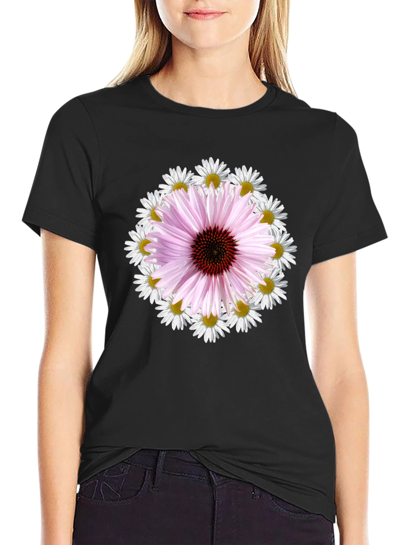 Floral Echinacea & Daisy Graphic Tee