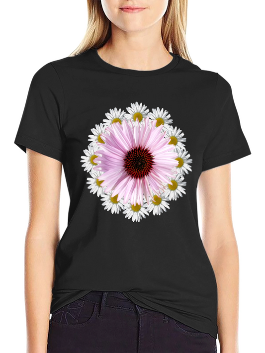 Floral Echinacea & Daisy Graphic Tee