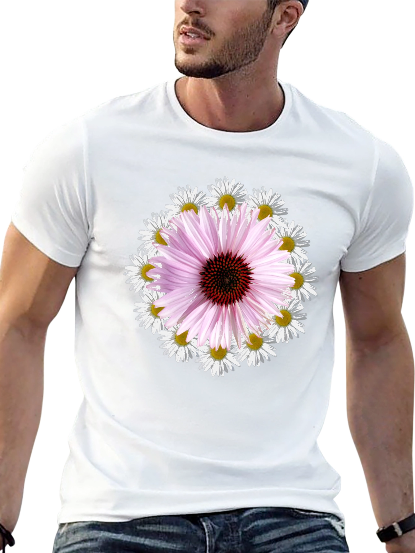 Floral Echinacea & Daisy Graphic Tee