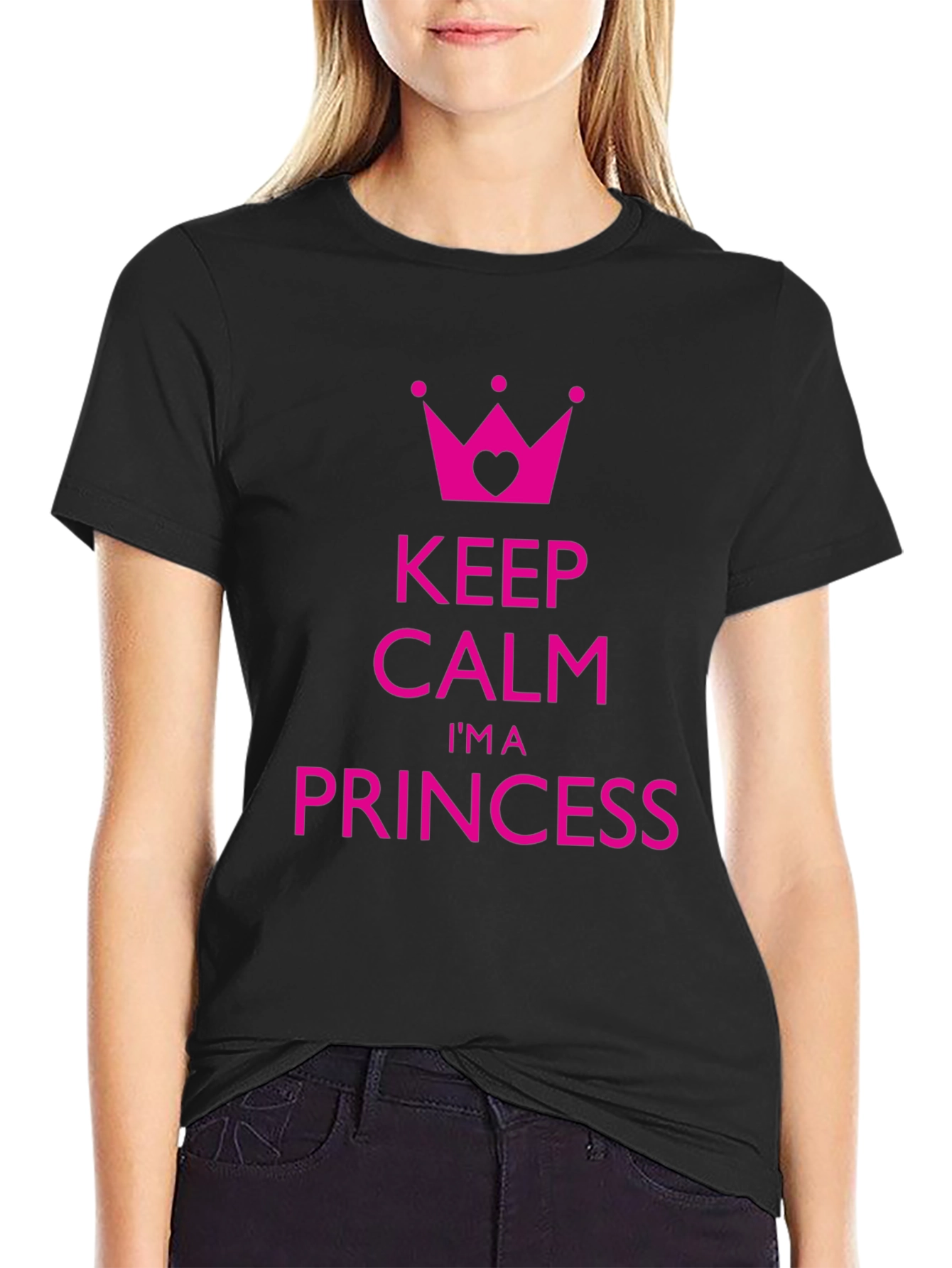 Keep Calm Im a Princess Black T-Shirt