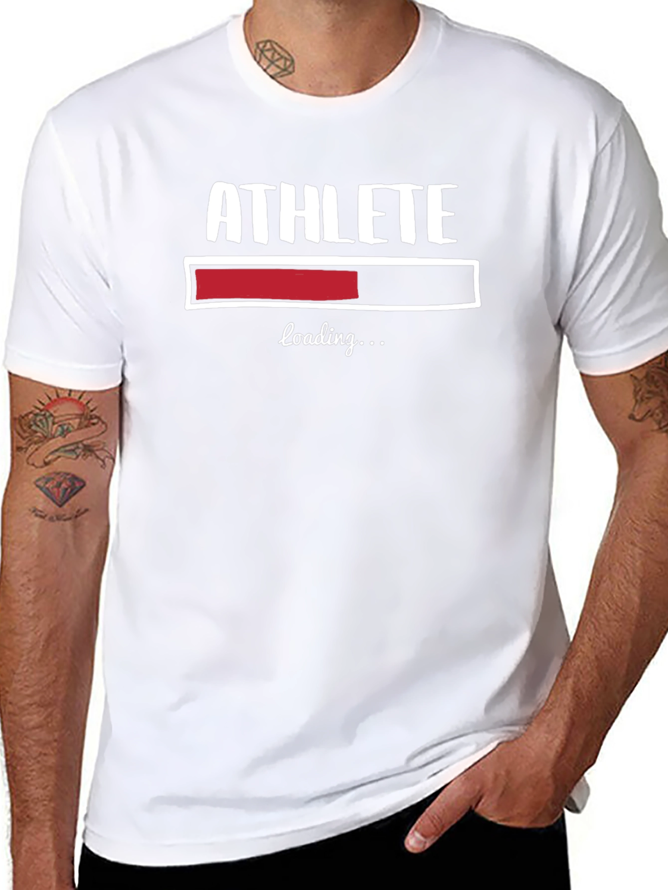 Athlete Loading Funny Graphic Tee - Black