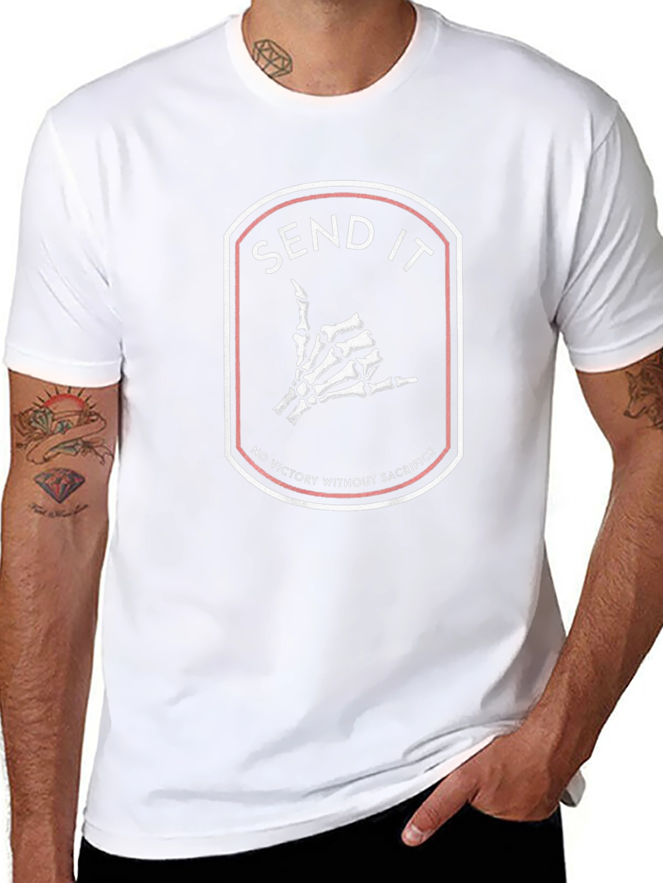 Send It Graphic Tee - Skeleton Hand Shaka Sign