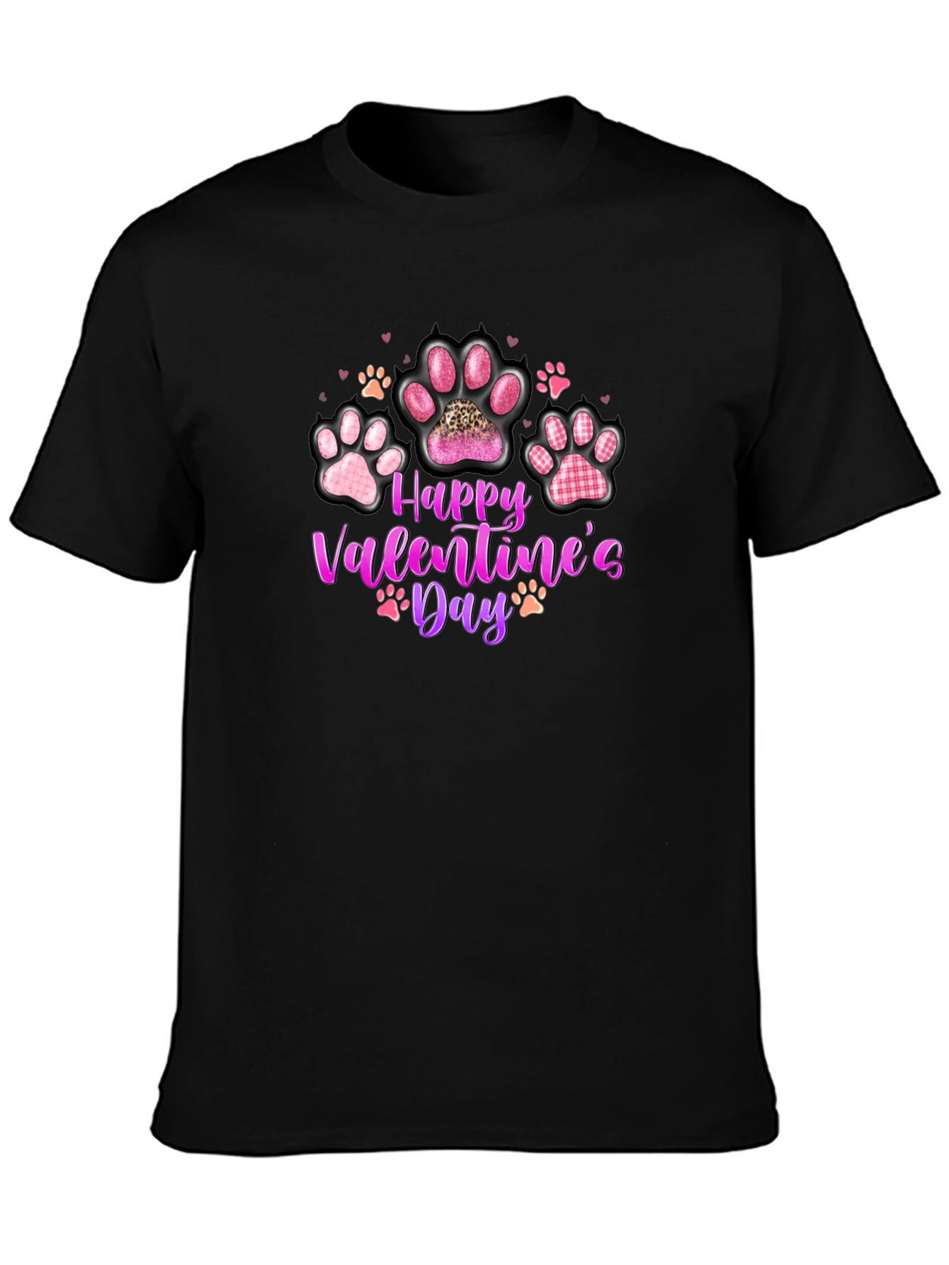 Happy Valentines Day Paw Print T-Shirt