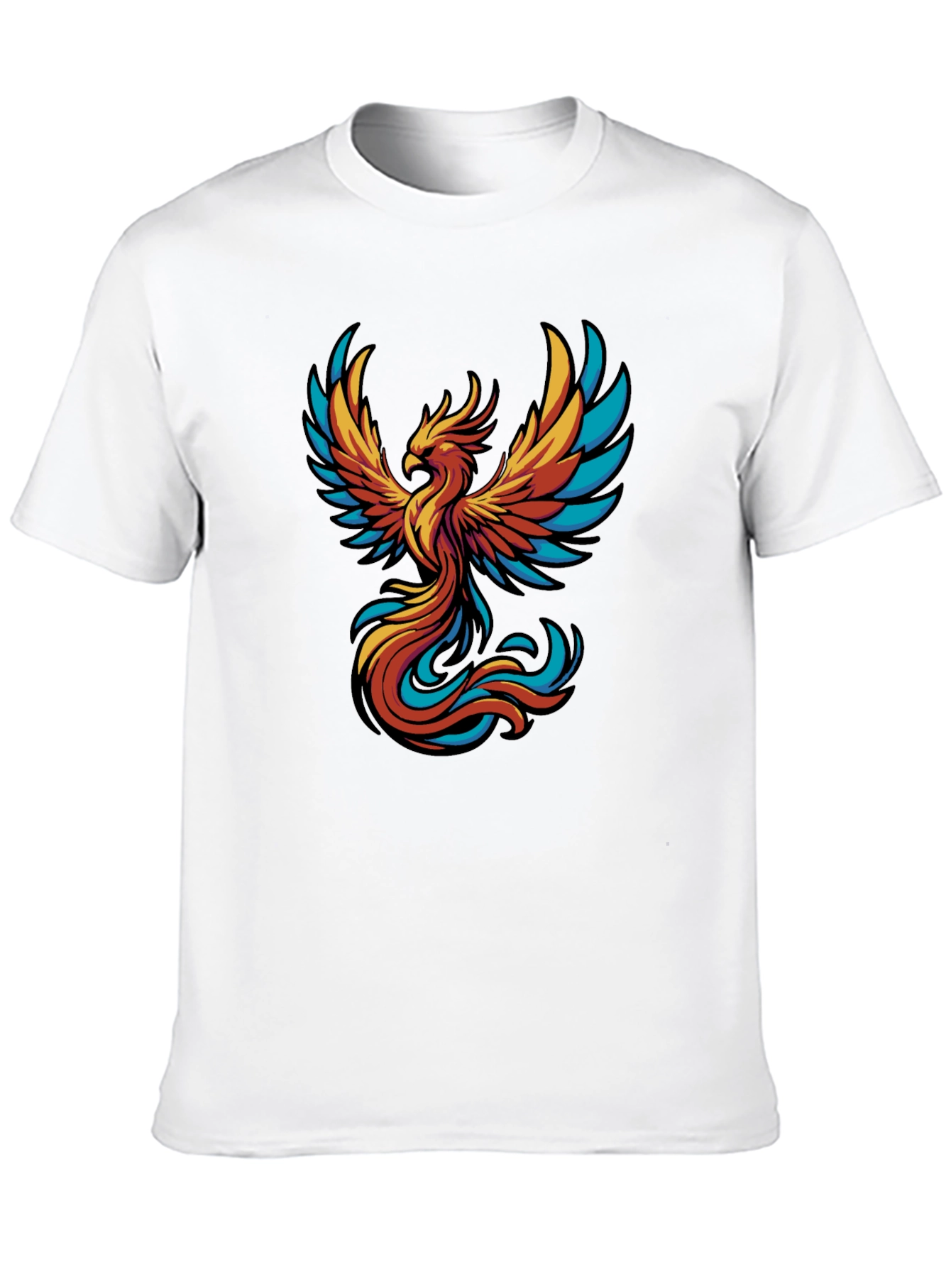 Phoenix Graphic Tee - Black Cotton T-Shirt