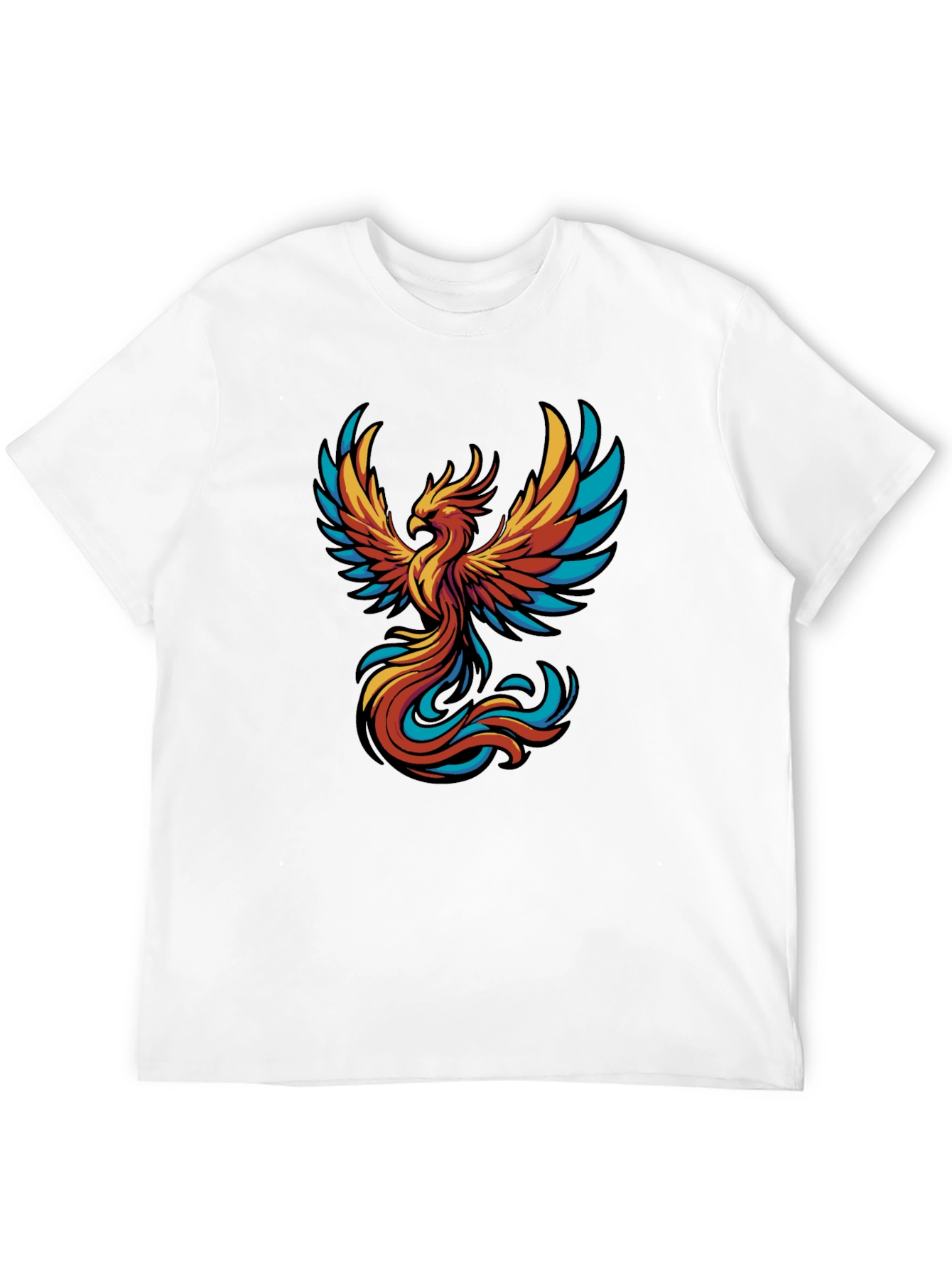 Phoenix Graphic Tee - Black Cotton T-Shirt