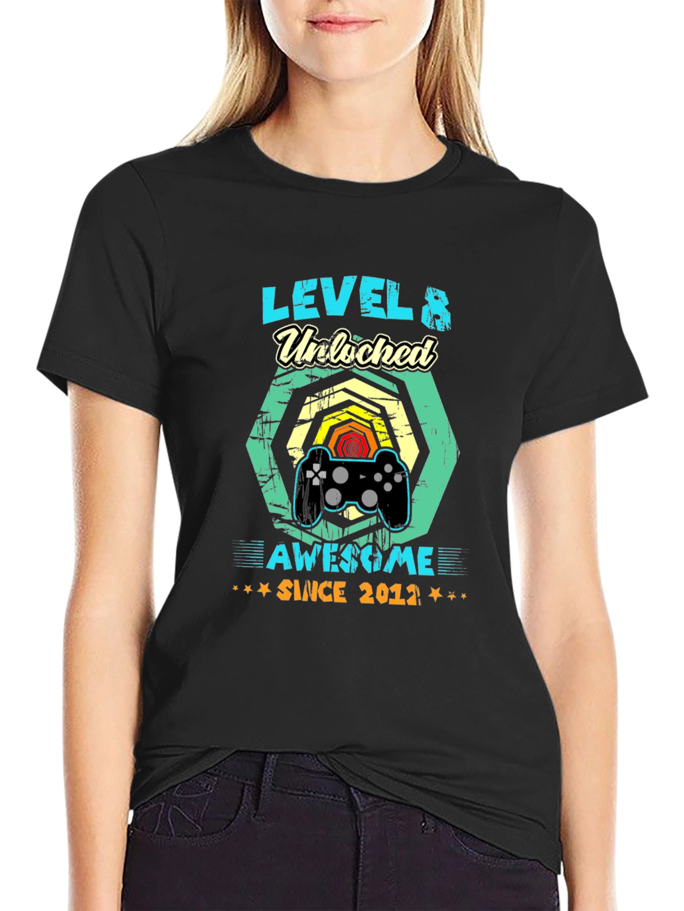 Level 8 Unlocked Since 2012 Gamer T-Shirt