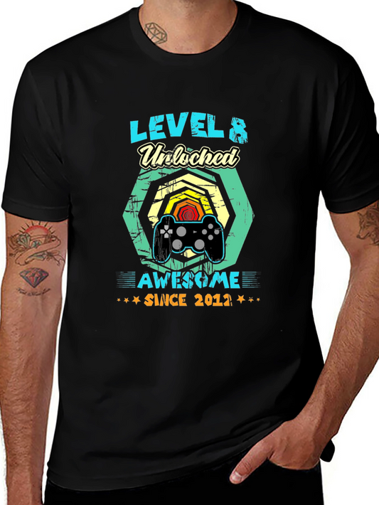 Level 8 Unlocked Since 2012 Gamer T-Shirt