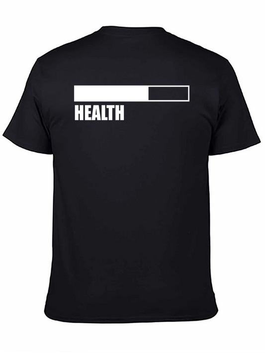 Health Loading Bar Mens Black T-Shirt