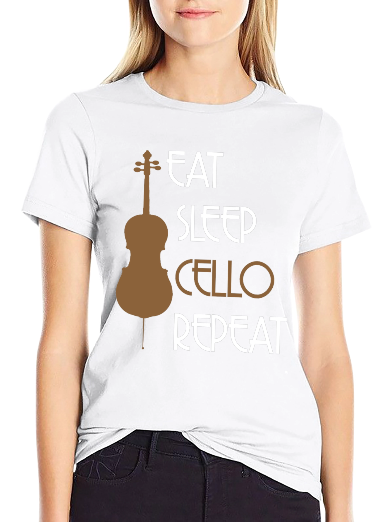 Eat Sleep Cello Repeat T-Shirt - Music Lover Tee