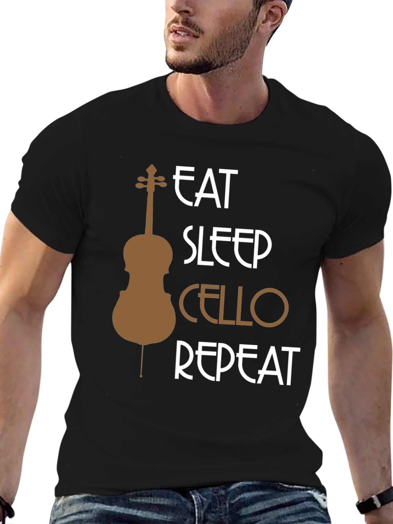 Eat Sleep Cello Repeat T-Shirt - Music Lover Tee