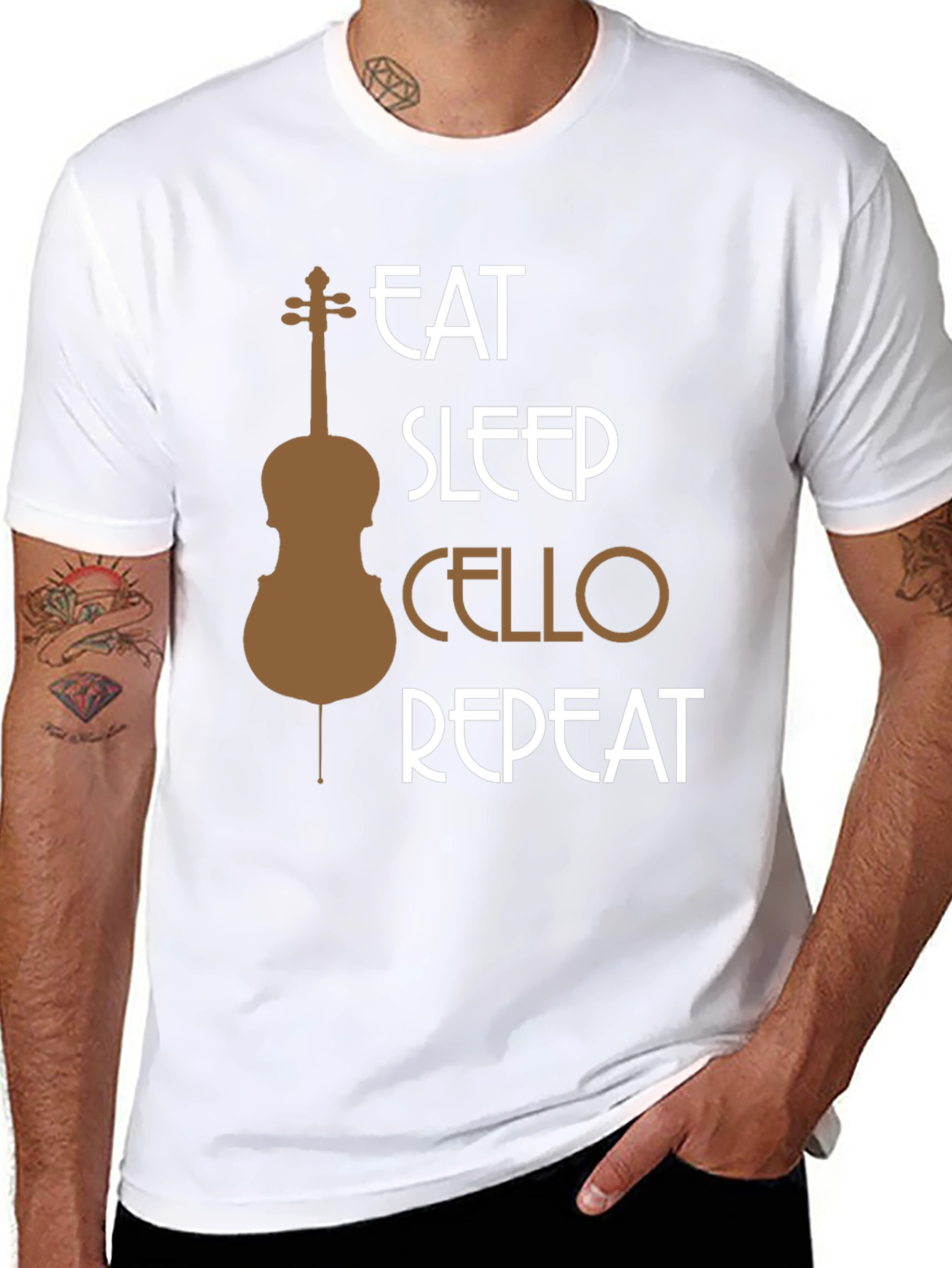 Eat Sleep Cello Repeat T-Shirt - Music Lover Tee