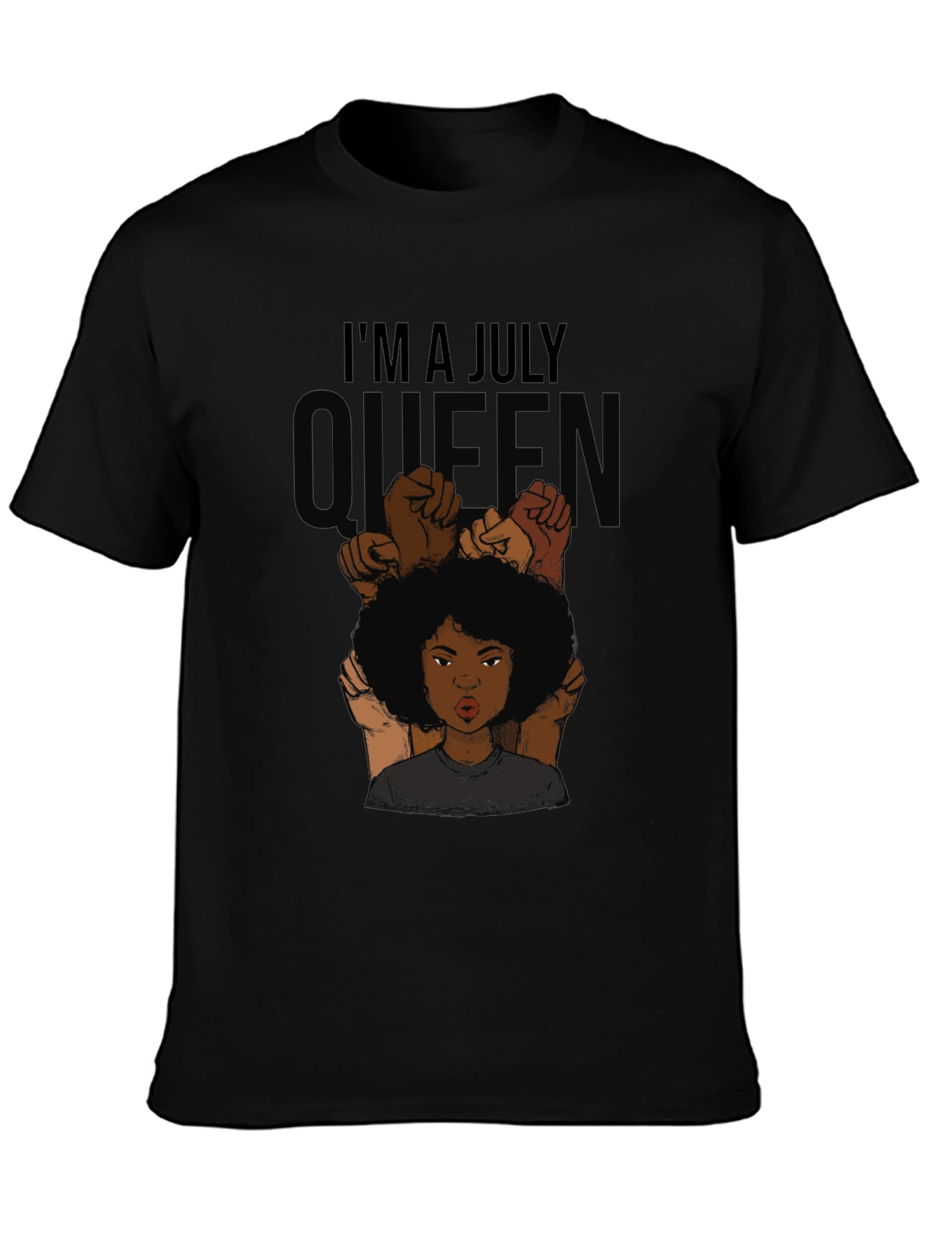 Im a July Queen Black T-Shirt