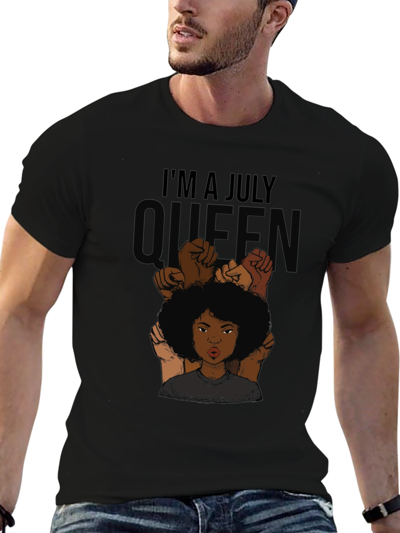 Im a July Queen Black T-Shirt