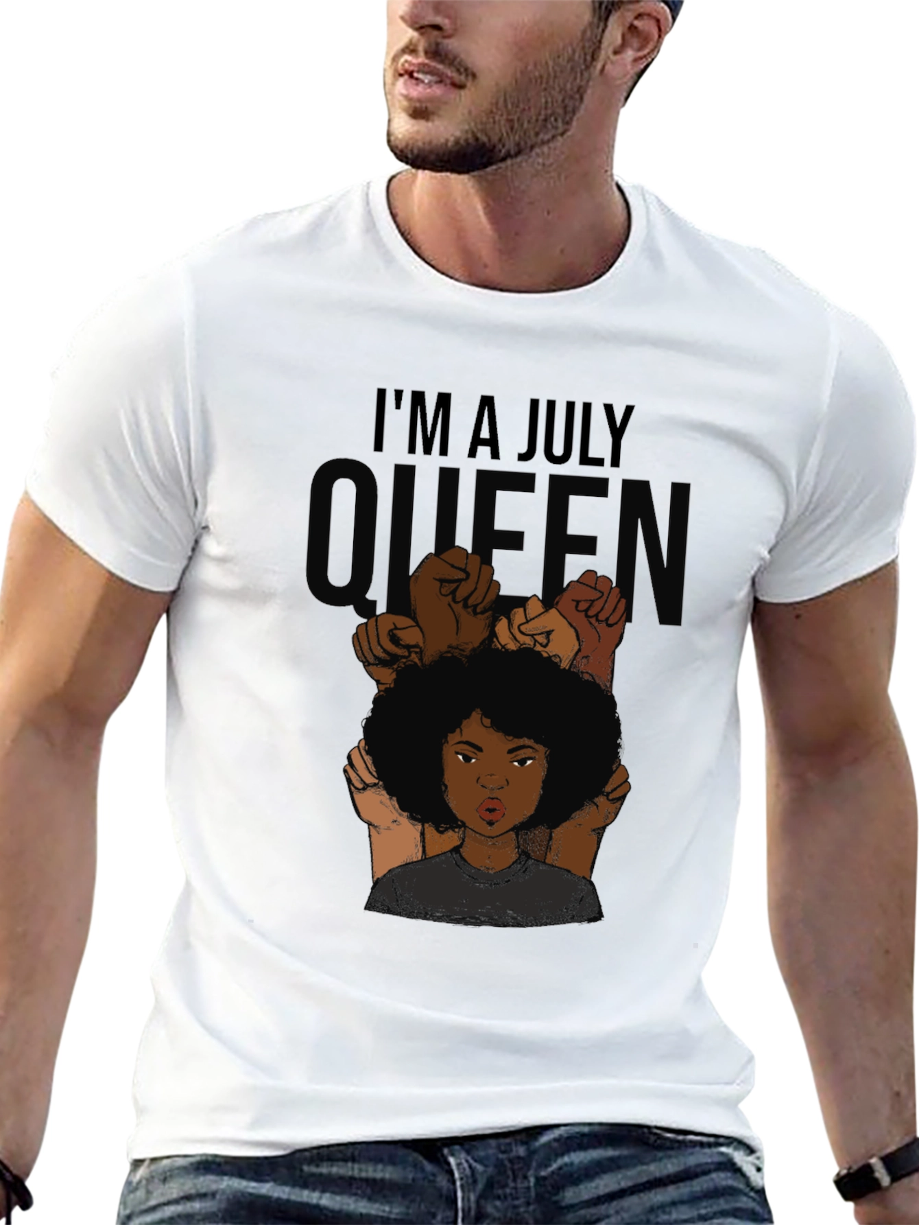 Im a July Queen Black T-Shirt