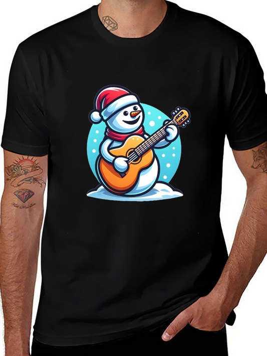 Festive Snowman Guitarist T-Shirt