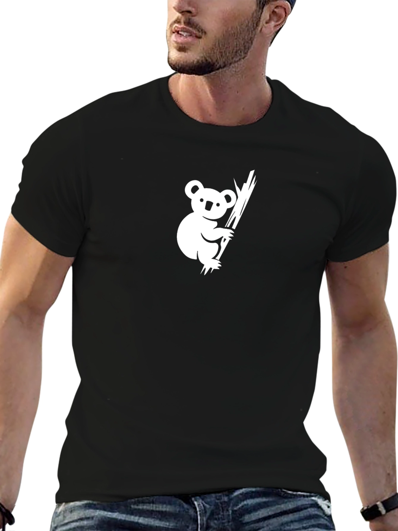 Koala Graphic T-Shirt - Black Cotton Tee