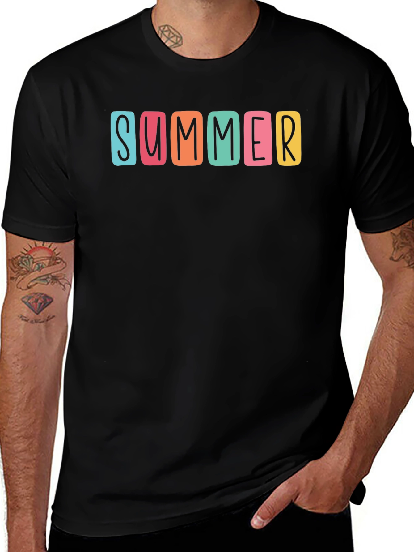 Summer Graphic Print Crew Neck T-Shirt