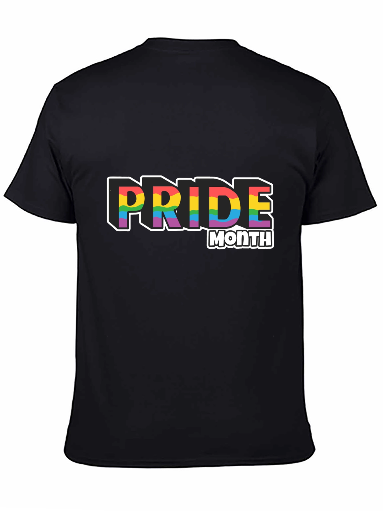 Pride Month Rainbow Graphic Black T-Shirt