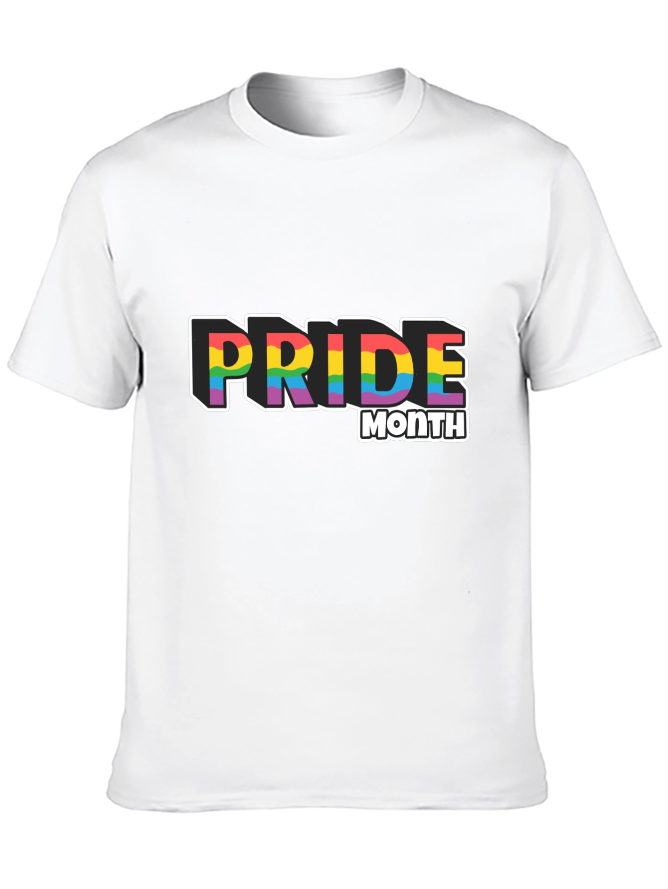 Pride Month Rainbow Graphic Black T-Shirt