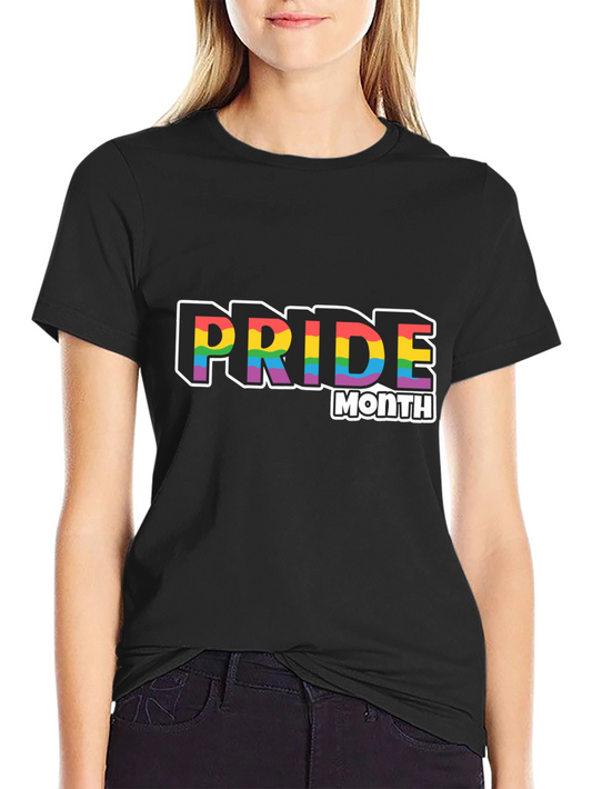Pride Month Rainbow Graphic Black T-Shirt