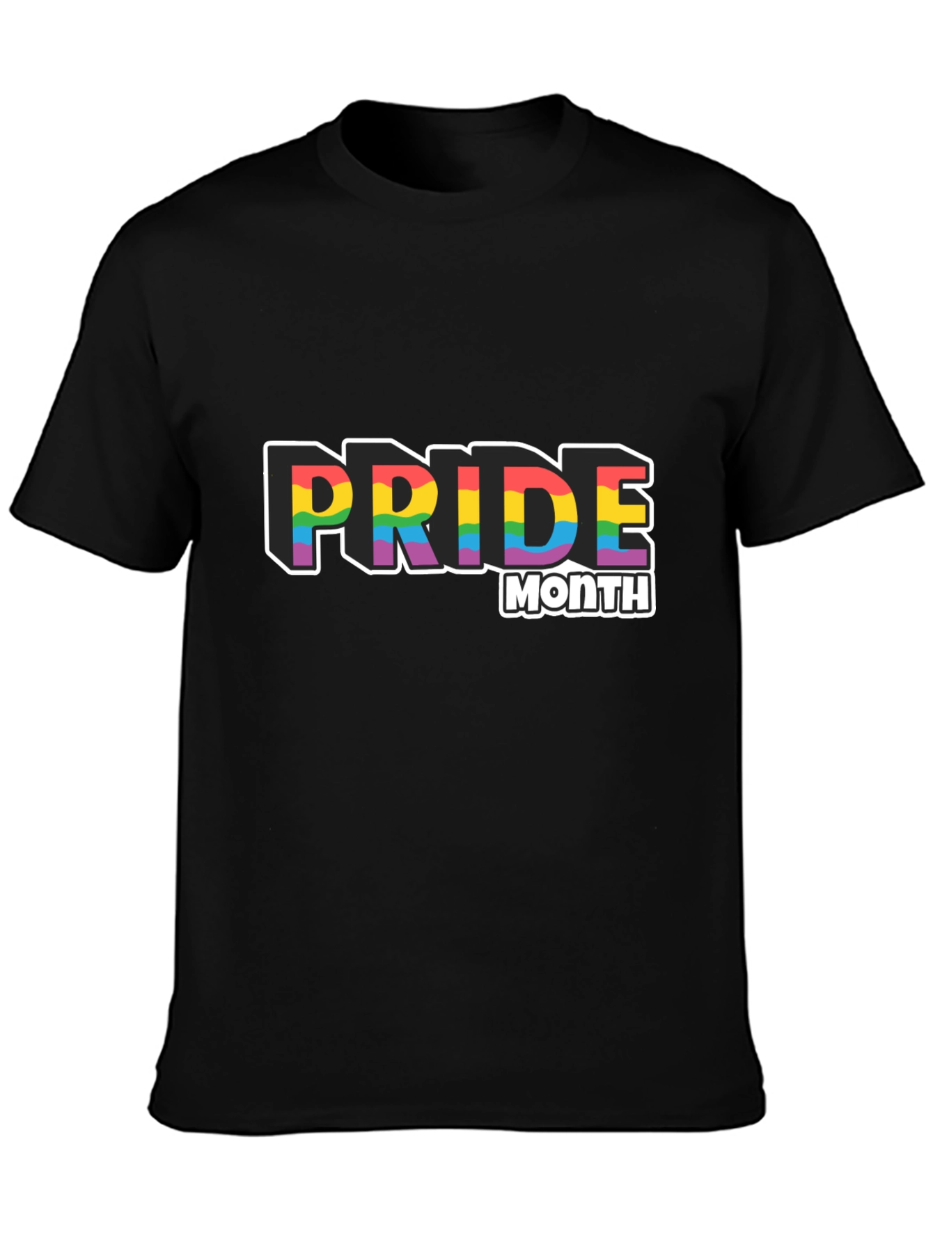 Pride Month Rainbow Graphic Black T-Shirt
