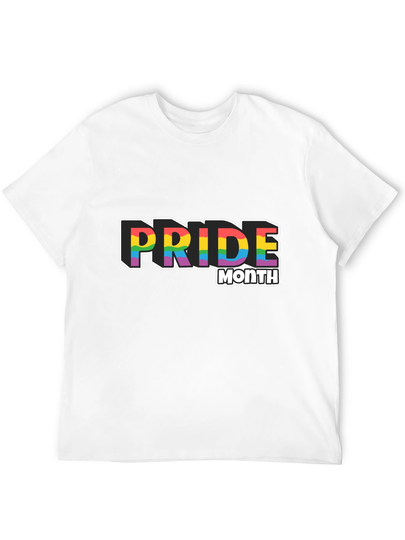 Pride Month Rainbow Graphic Black T-Shirt