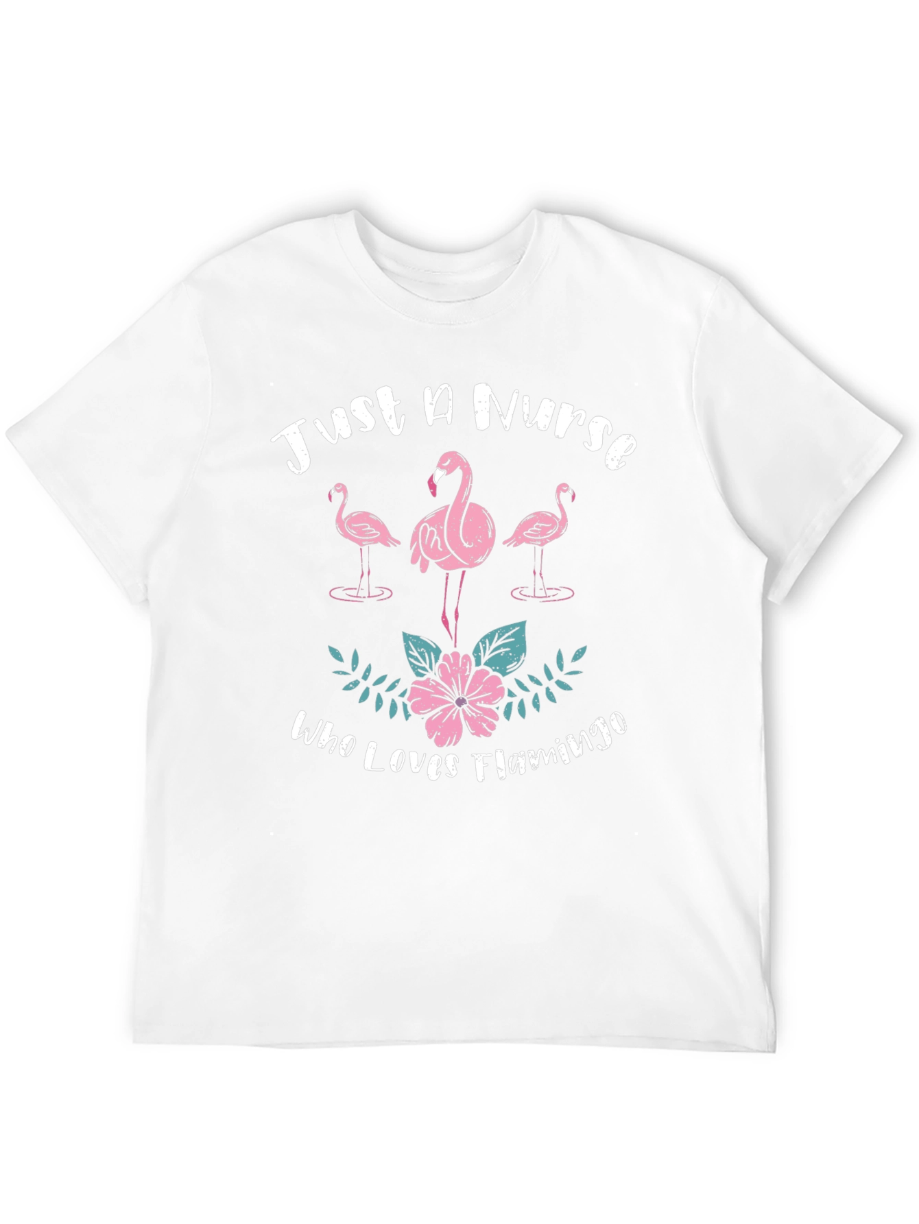 Nurse Flamingo Graphic Tee - Black Cotton T-Shirt