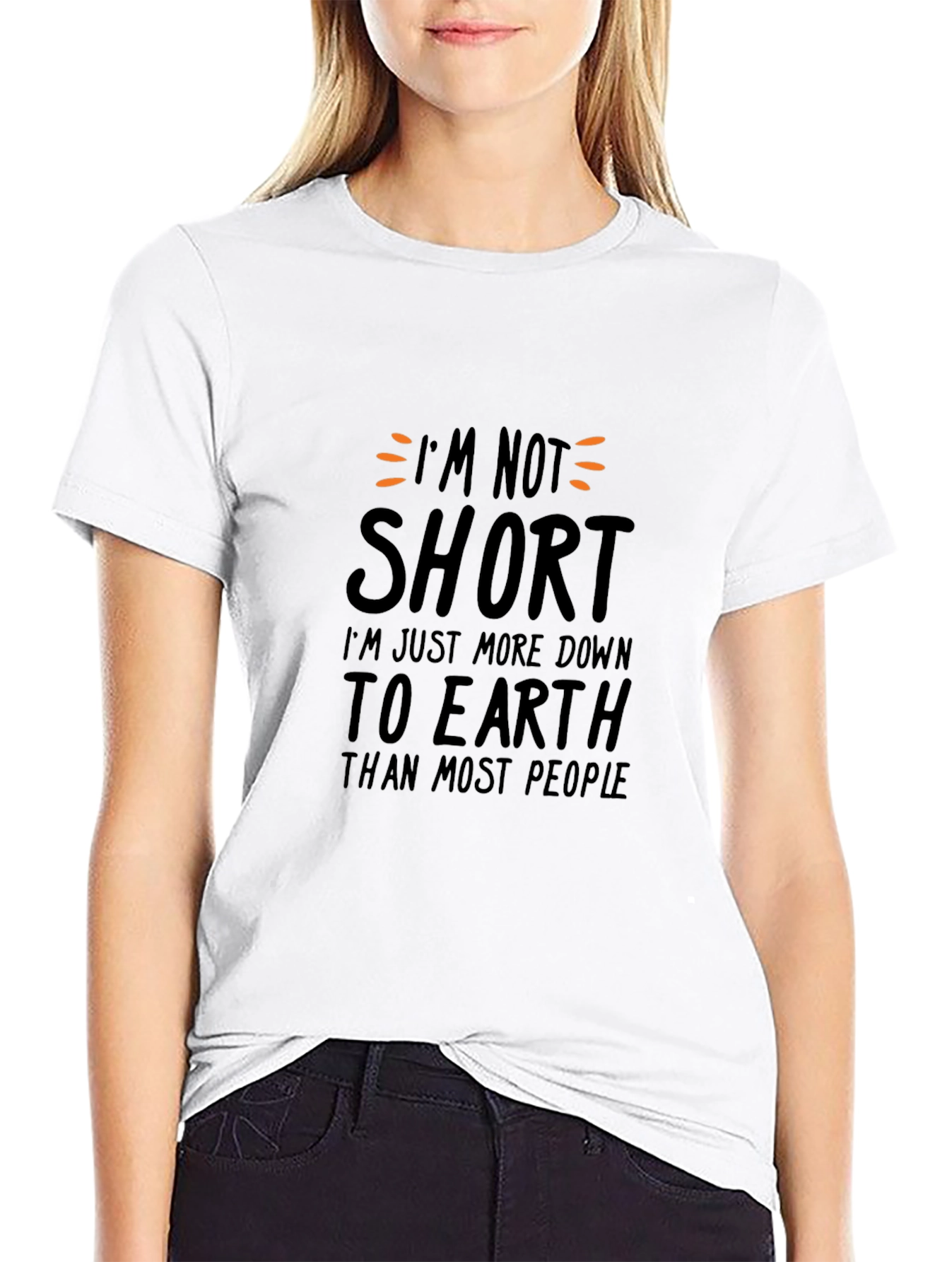 Funny Im Not Short Black Graphic T-Shirt
