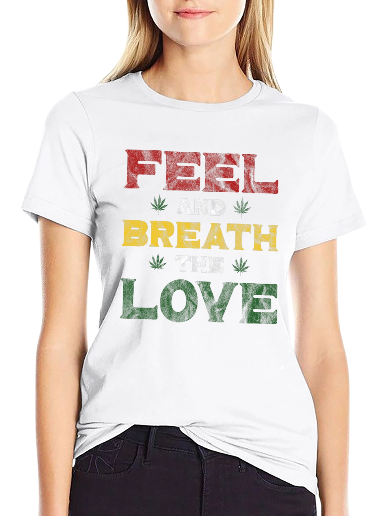 Rasta Feel and Breath the Love Graphic T-Shirt