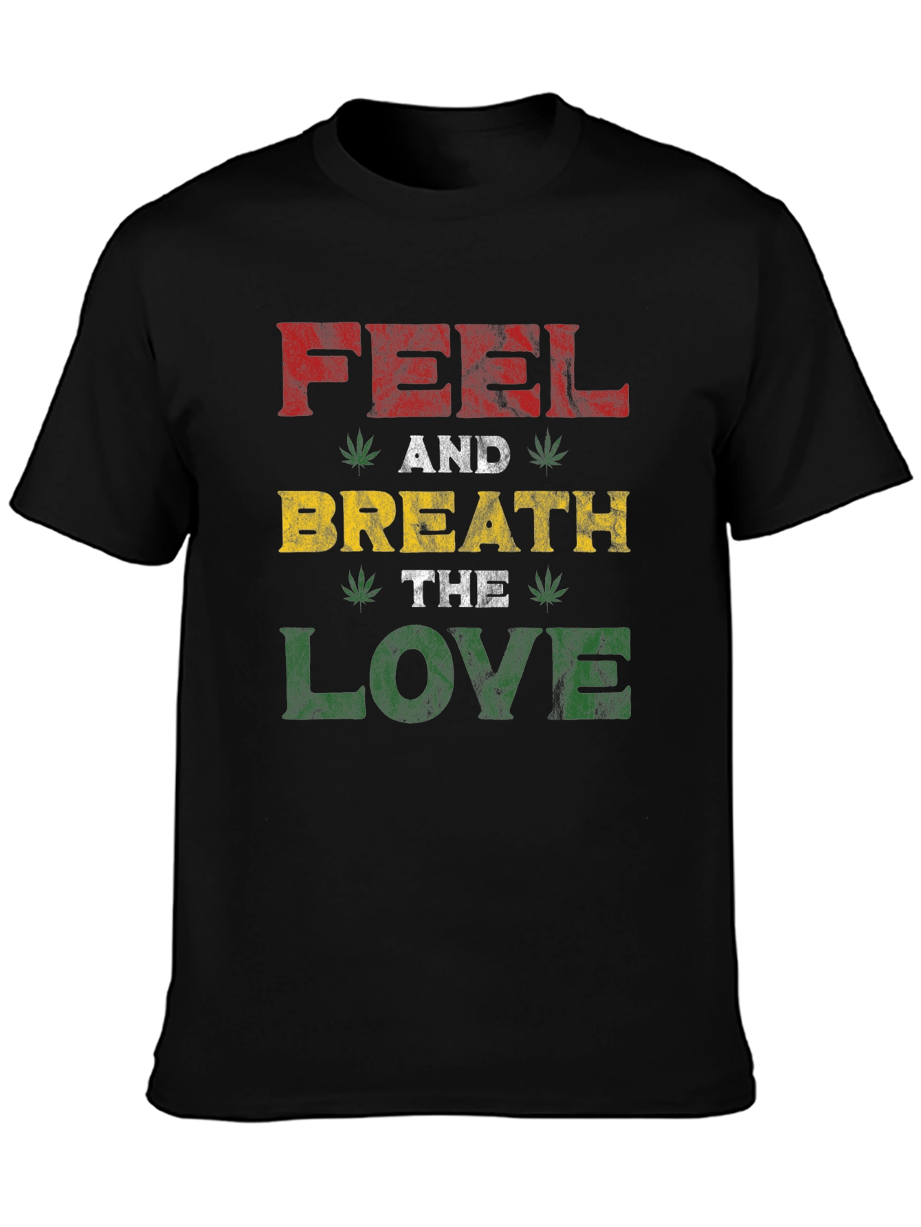 Rasta Feel and Breath the Love Graphic T-Shirt