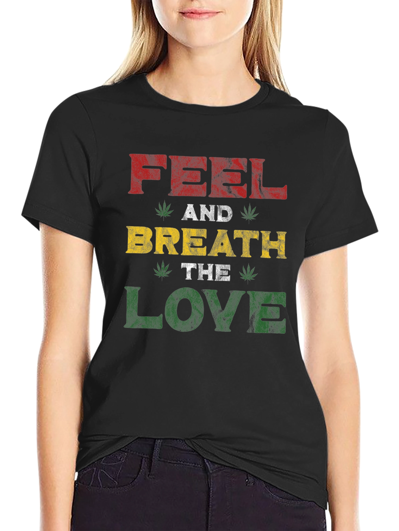Rasta Feel and Breath the Love Graphic T-Shirt