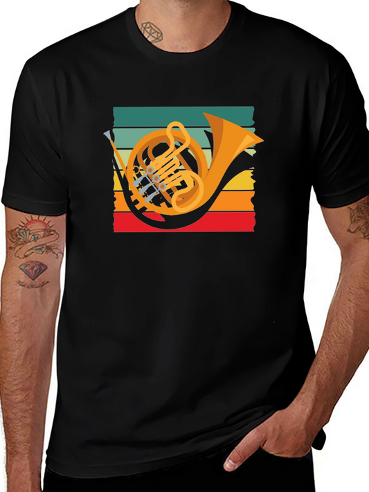 French Horn Retro T-Shirt Music Lover Tee