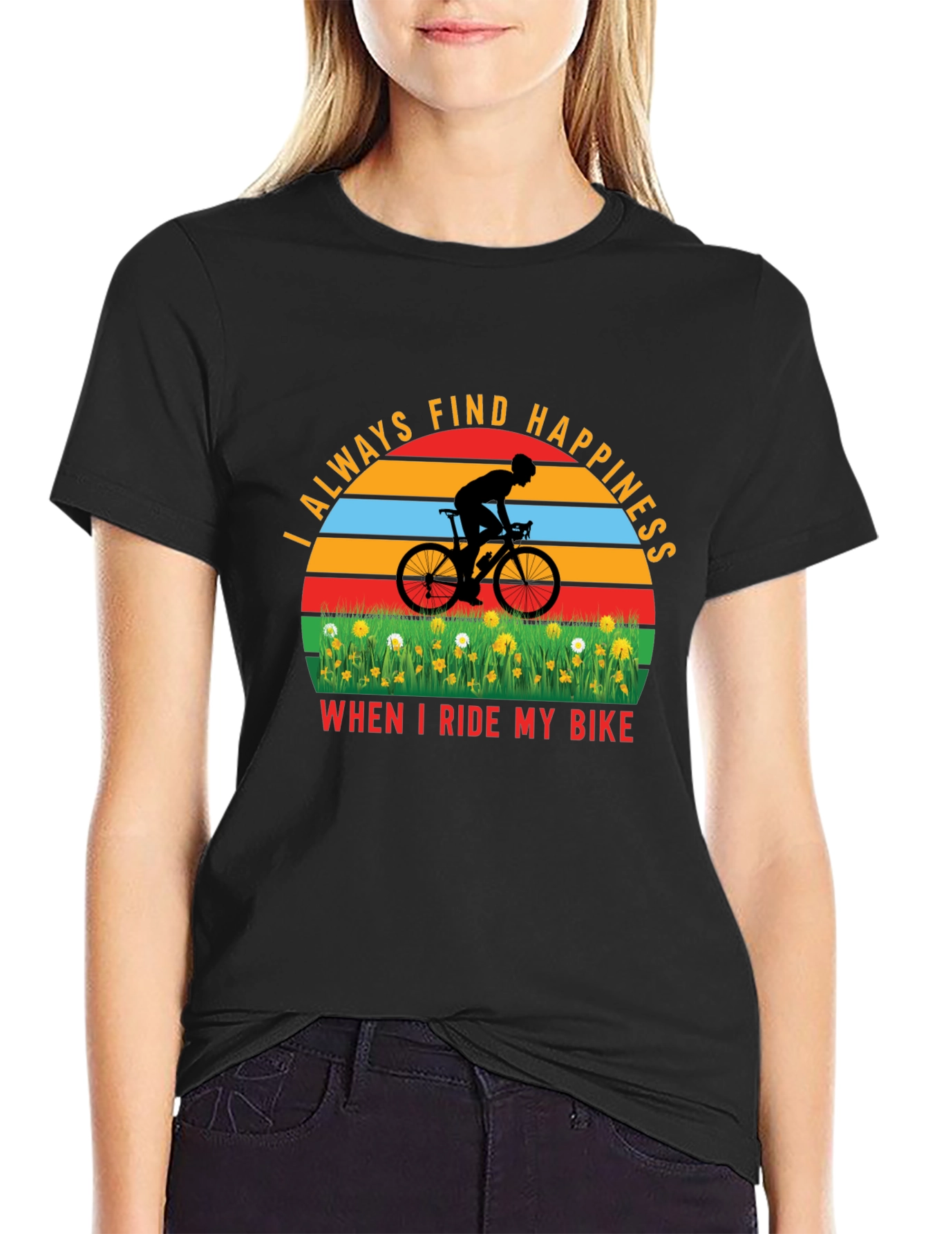 Cycling Happiness T-Shirt - Ride Your Bike!
