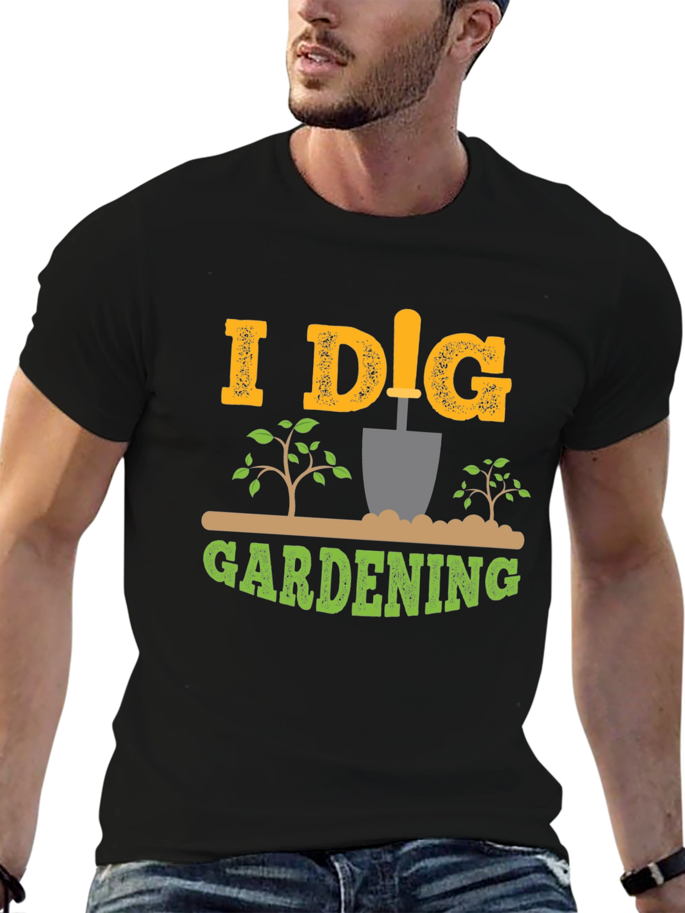 I Dig Gardening Black T-Shirt Gardener Tee